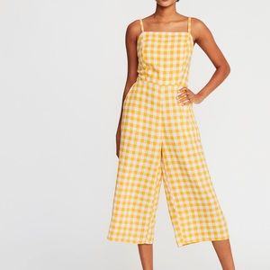 Old Navy Square-Neck Yellow Gingham Cami Jumpsuit